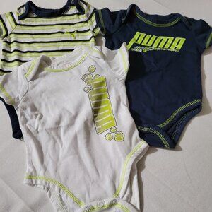Puma Sport Lifestyle NWOT set 3 Bodysuits size 6-9 months. Located A21